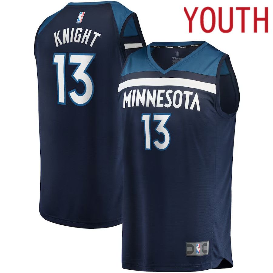 Youth Minnesota Timberwolves 13 Nathan Knight Fanatics Branded Navy Fast Break Replica NBA Jersey